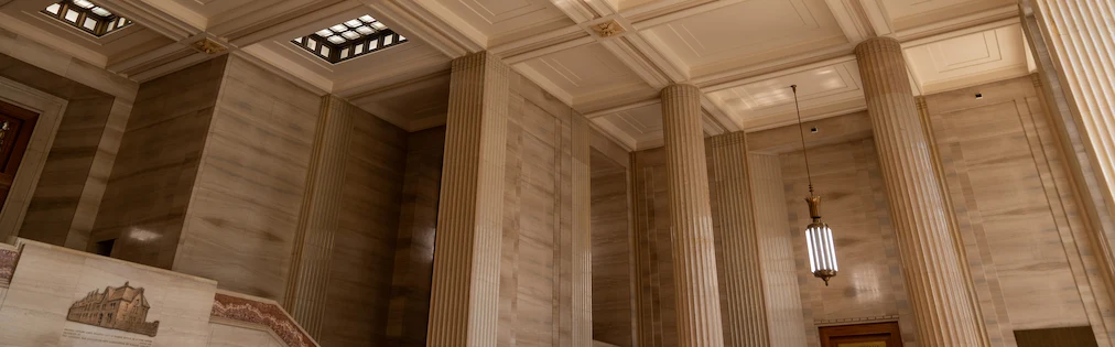 The grand entrance hall of the Supreme Court of Canada