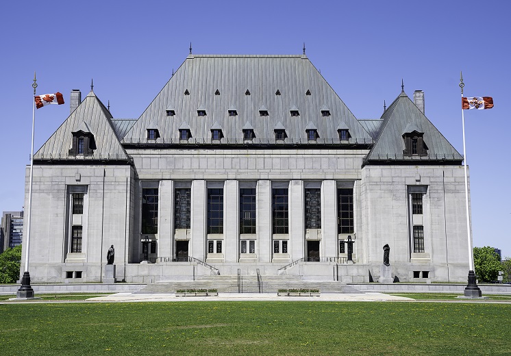 Front view of the Supreme Court of Canada Building.