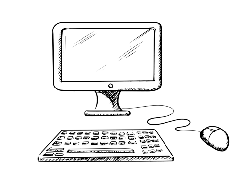 Illustration of desktop computer