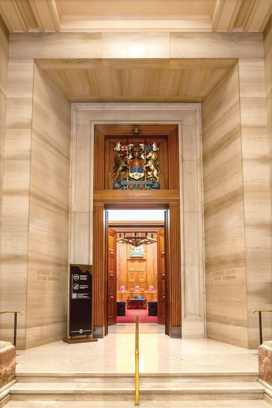The doors to the Supreme Court's main courtroom