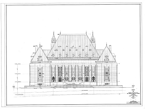 An original blueprint of the Supreme Court building