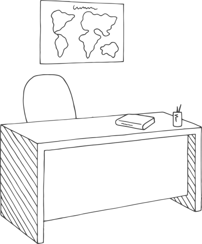 An illustration of a desk